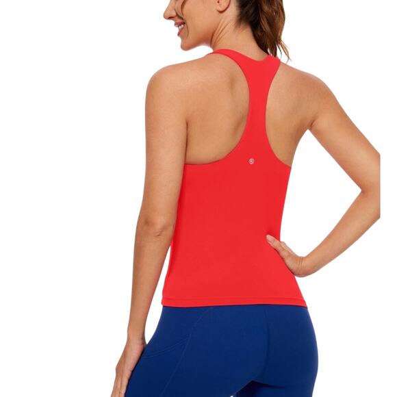 CRZ YOGA Butterluxe Racerback Tank Built In Bra Deep Red M 8/10 NWT - Picture 6 of 6